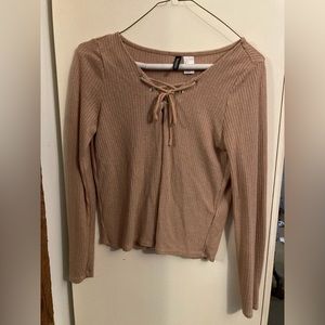 H&M Lace up top